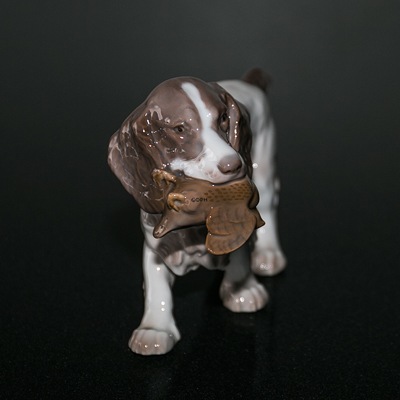 Hundefigur, Apporterende Spaniel, Bing & Grøndahl nr. 2061