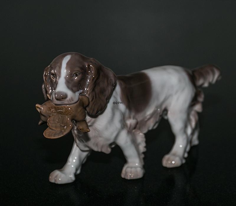 Hundefigur, Apporterende Spaniel, Bing & Grøndahl nr. 2061