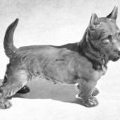 Stående Skotsk Terrier 19cm, Bing & Grøndahl hundefigur