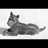Scottish Terrier liegend, Bing & Gröndahl Hund Figur nr. 2077
