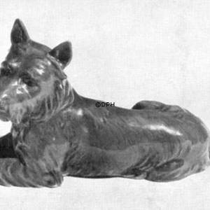 Liggende Skotsk Terrier, Bing & Grøndahl hunde figur | Nr. B2077 | DPH Trading