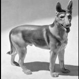 German Shephard, standing, Bing & Grondahl dog figurine no. 2103