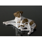 Pointer with puppies, Bing & Grondahl dog figurine no. 2111