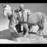 Bauer mit 2 Pferden, Bing & Gröndahl Figur Nr. 2119