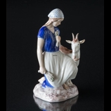 Girl with male goat, Bing & Grondahl figurine No. 2180