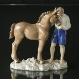 Boy with foal, Bing & Grondahl figurine no. 2195
