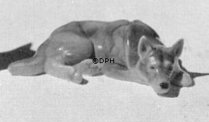 Lille Liggende Hyrdehund, Bing & Grøndahl hundefigur nr. 2198