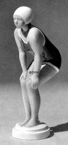 Pige i badedragt, Bing & Grøndahl figur nr. 2224