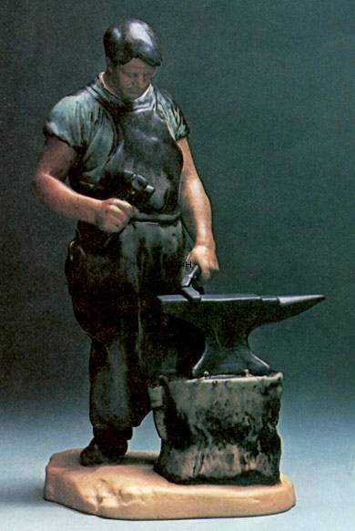 Smed, Bing & Grøndahl stentøjsfigur af håndværker nr. 2225