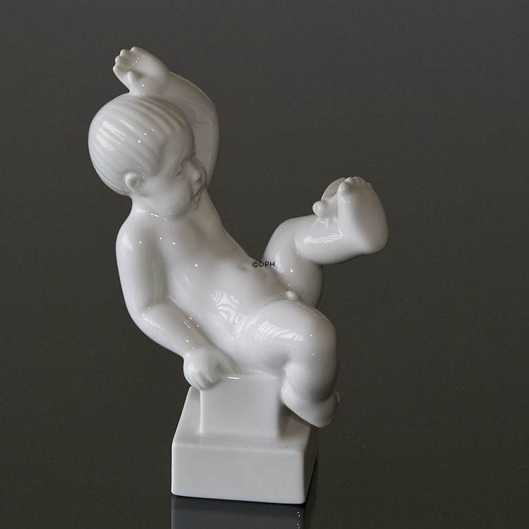 Forskrækkelse, hvid Bing & Grøndahl børnefigur nr. 464 eller 2232