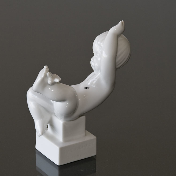 Forskrækkelse, hvid Bing & Grøndahl børnefigur nr. 464 eller 2232