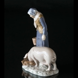 Woman with pig, Bing & Grondahl figurine no. 2237