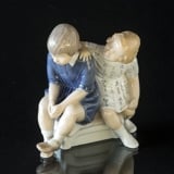 Girl and offended boy, Bing & Grondahl figurine no. 2261