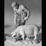Farmer with pig, Bing & Grondahl figurine no. 2263
