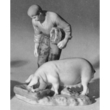 Bauer mit Schwein, Bing & Gröndahl Figur Nr. 2263