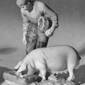 Landmand med gris, Bing & Grøndahl figur | Nr. B2263 | DPH Trading
