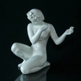 Nacktes Mädchen kniend, Bing & Gröndahl Figur Nr. 2283