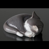 Katze, schlafend, Bing & Gröndahl Katze Figur Nr. 2309