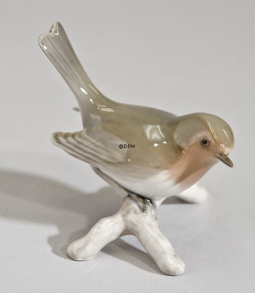 Rødkælk på gren, Bing & Grøndahl fuglefigur nr. 2311