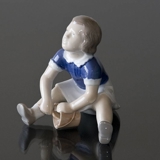 Ruth, Girl sitting with bucket digging in the sand, Bing & Grondahl figurine No. 2313