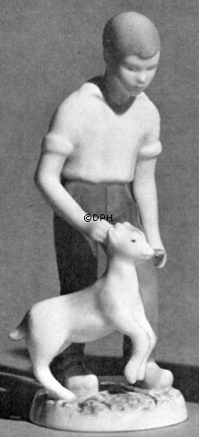 Dreng med hund, Bing & Grøndahl figur nr. 2331