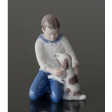 Boy with Dog, true friendship, Bing & Grondahl figurine No. 2334