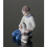 Junge mit Hund, wahre Freundschaft, Bing & Gröndahl Figur Nr. 2334