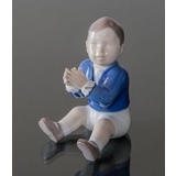 Boy sitting clapping his hands, Bing & Grondahl figurine No. 2337