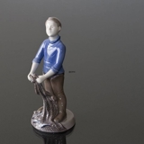 Fisherman's boy with net to make a catch, Bing & Grondahl figurine No. 2338