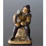 Fisherman looking longingly to the sea, Bing & grondahl stoneware figurine no. 2370