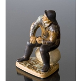 Fisherman looking longingly to the sea, Bing & grondahl stoneware figurine no. 2370