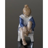 Marianne, girl tying shoelace, Bing & Grondahl figurine no. 491 or 2373