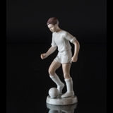 Soccer player in white, Boy playing Ball, Bing & Grondahl figurine No. 2375