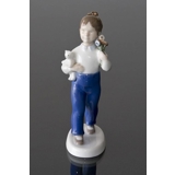 Girl with flowers and a teddy bear, Bing & Grondahl figurine No. 2398