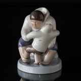 Grönländer (Inuit) mit Kind, Bing & Gröndahl Figur Nr. 2412