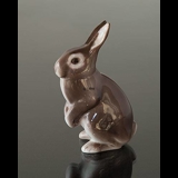 Brown rabbit standing keeping watch, Bing & Grondahl figurine No. 2423