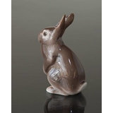 Brown rabbit standing keeping watch, Bing & Grondahl figurine No. 2423