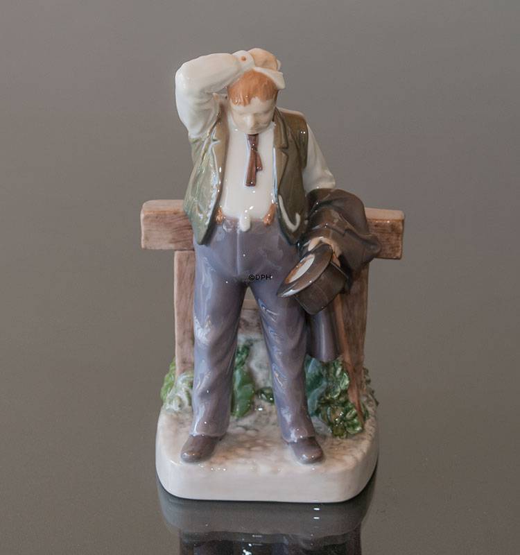 TØRST, Bing & Grøndahl figur nr. 495 eller 2435 - Den tørstige Mand, også kaldet Tuborg Manden