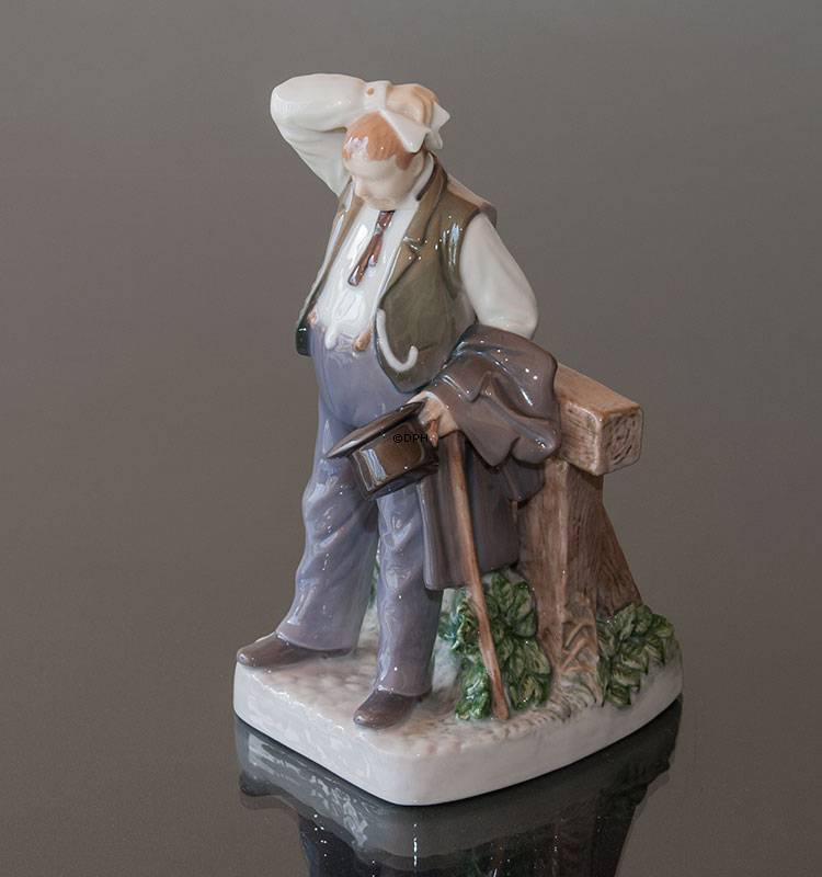 TØRST, Bing & Grøndahl figur nr. 495 eller 2435 - Den tørstige Mand, også kaldet Tuborg Manden