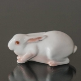 White rabbit lying down, Bing & Grondahl figurine No. 2441