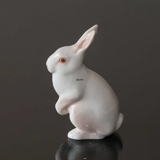 White rabbit, standing keeping look out, Bing & Grondahl figurine No. 2443