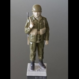 Soldier in battle gear to serve and protect, Bing & Grondahl figurine no. 2444