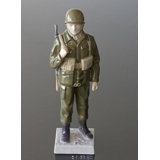 Soldier in battle gear to serve and protect, Bing & Grondahl figurine no. 2444