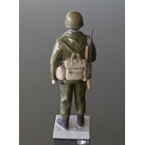 Soldier in battle gear to serve and protect, Bing & Grondahl figurine no. 2444