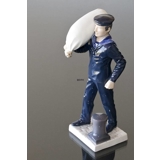 Mariner in service uniform with sailor's bag, Bing & Grondahl figurine no. 2446, Royal Marine