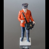 Postman with red coat bringing the news, Bing & Grondahl figurine no. 2451