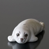 Seal in white lying flat on its stomach, Bing & Grondahl figurine no. 541 or 2468