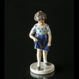 Girl dancing in blue shirt, Bing & Grondahl figurine no. 2586