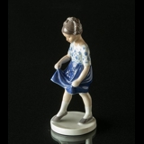 Girl dancing in blue shirt, Bing & Grondahl figurine no. 2586