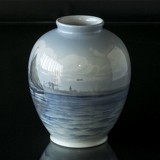 Vase mit mit Kronborg und Schiff, Bing & Gröndahl Nr. 354
